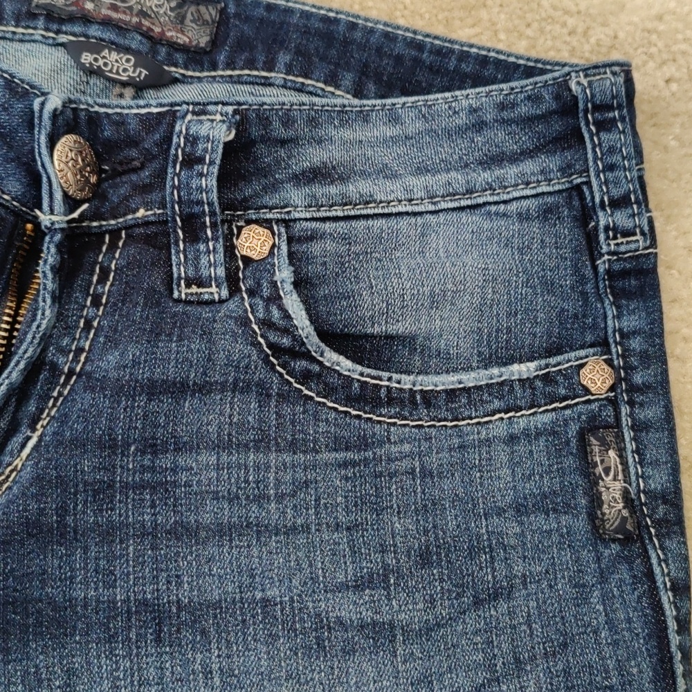Silver Jeans Aiko Bootcut Women's Blue Denim Low Rise Workwear Y2K Vintage Chic - Picture 11 of 14